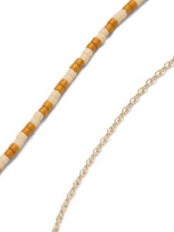 Jewelry^Faherty Brand Faherty X Beyond The Sea Mid Seed Bead Necklace - Golden Ochre Stripe