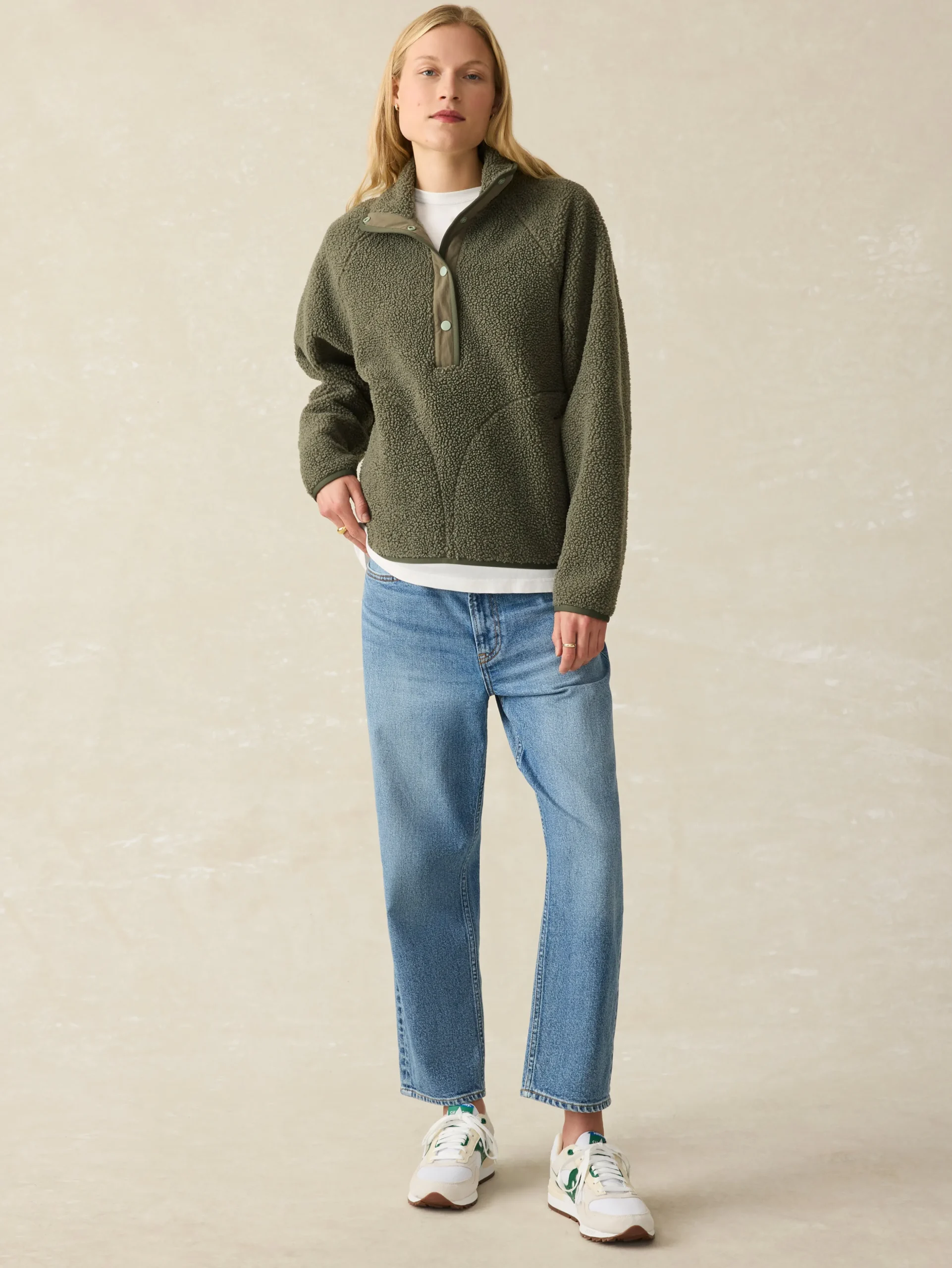 Blazers & Outerwear^Faherty Brand Fireside Fleece Popover - Beetle