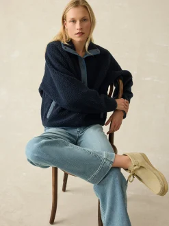 Blazers & Outerwear^Faherty Brand Fireside Fleece Popover - Dark Sapphire
