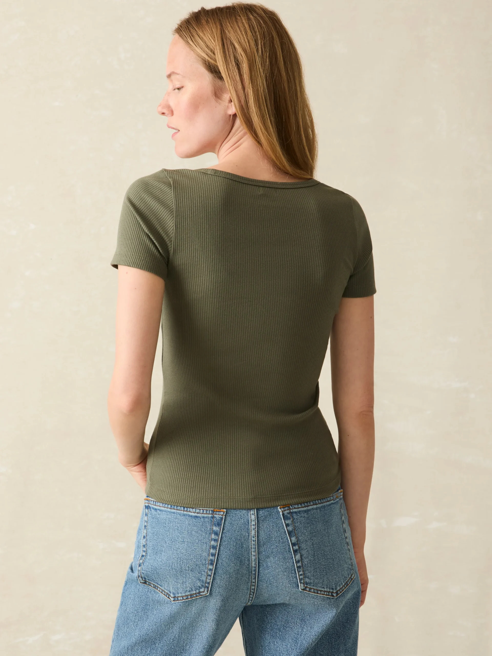 T-Shirts^Faherty Brand Freestyle Rib Knit Tee - Beetle