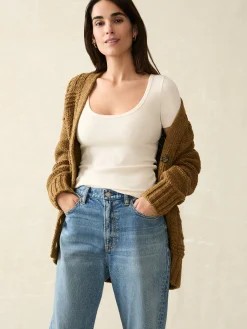 T-Shirts^Faherty Brand Freestyle Rib Knit Tee - Egret