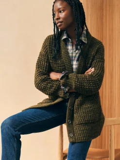 Sweaters^Faherty Brand Frost Waffle Cardigan - Olive