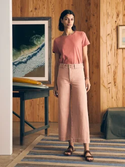 Pants|Jeans^Faherty Brand Harbor Crop Jean - Clay Pink Wash
