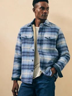 Jackets & Vests^Faherty Brand High Pile Fleece Lined Wool CPO - Mountain Mist Plaid