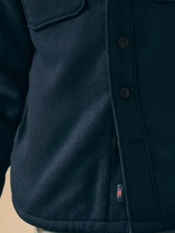 Jackets & Vests^Faherty Brand High Pile Fleece Lined Wool CPO - Navy Shadow Twill