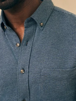 Shirts^Faherty Brand Houndstooth Knit Shirt - Navy Houndstooth