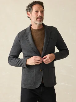 Blazers^Faherty Brand Inlet Knit Blazer - Black Sky Melange