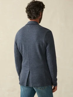 Blazers^Faherty Brand Inlet Knit Blazer - Deep Navy Melange