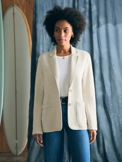 Blazers & Outerwear^Faherty Brand Inlet Knit Blazer - Light Oatmeal Melange
