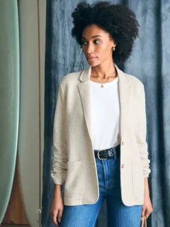 Blazers & Outerwear^Faherty Brand Inlet Knit Blazer - Light Oatmeal Melange