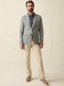 Blazers^Faherty Brand Inlet Knit Blazer - Medium Grey Melange