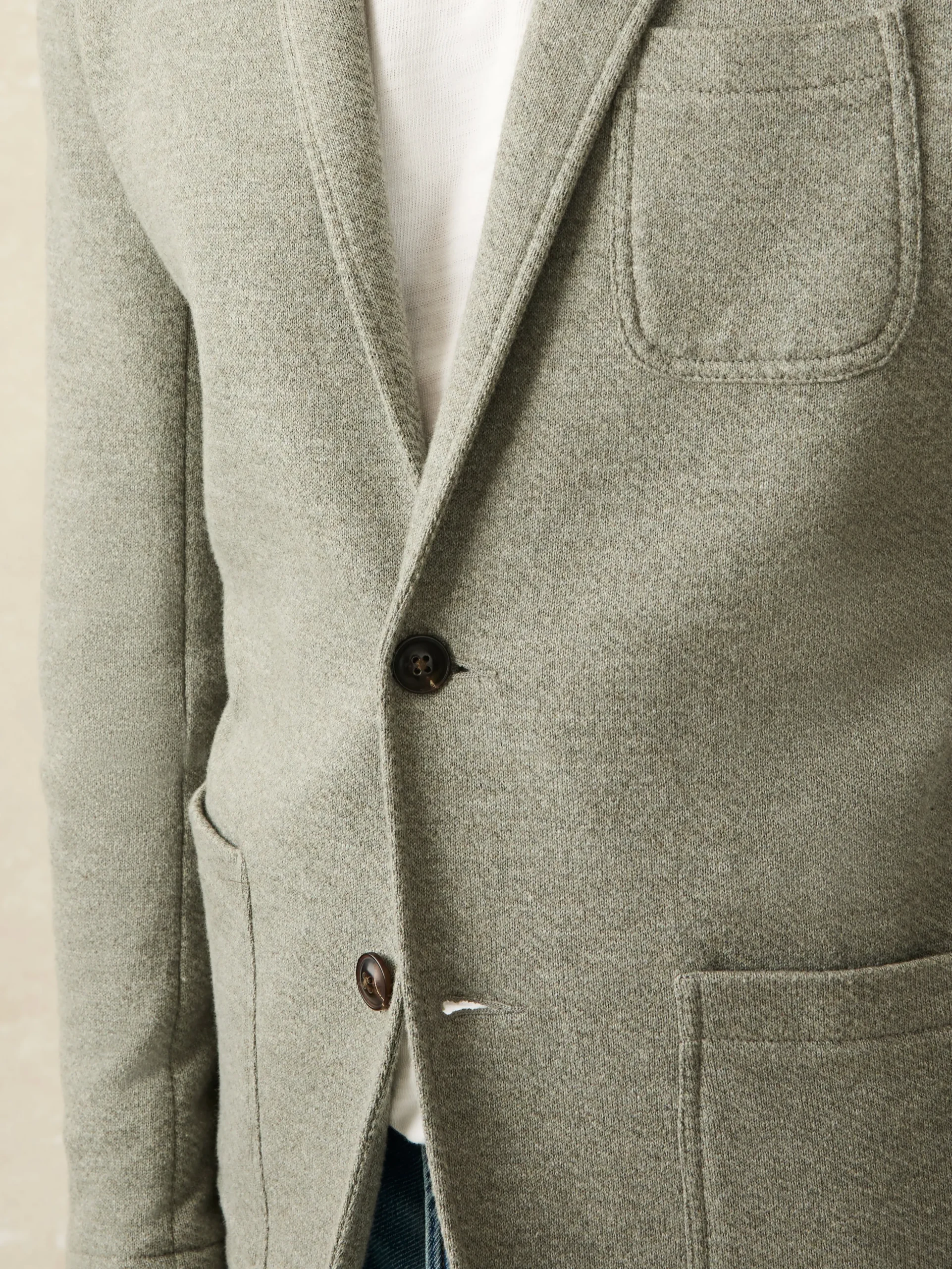 Blazers^Faherty Brand Inlet Knit Blazer - Olive Brush Melange