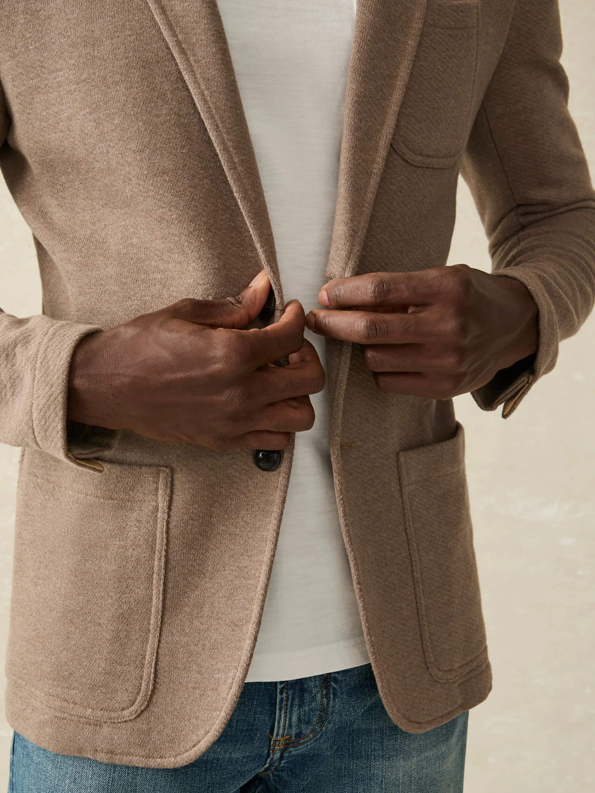 Blazers^Faherty Brand Inlet Knit Blazer - Walnut Melange