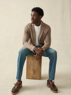 Blazers^Faherty Brand Inlet Knit Blazer - Walnut Melange