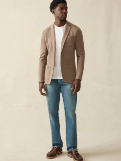 Blazers^Faherty Brand Inlet Knit Blazer - Walnut Melange