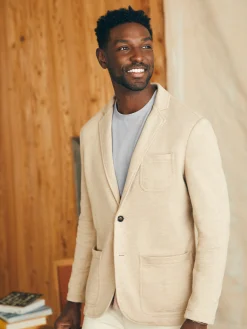 Blazers^Faherty Brand Inlet Knit Blazer (Short) - Khaki Fields Melange