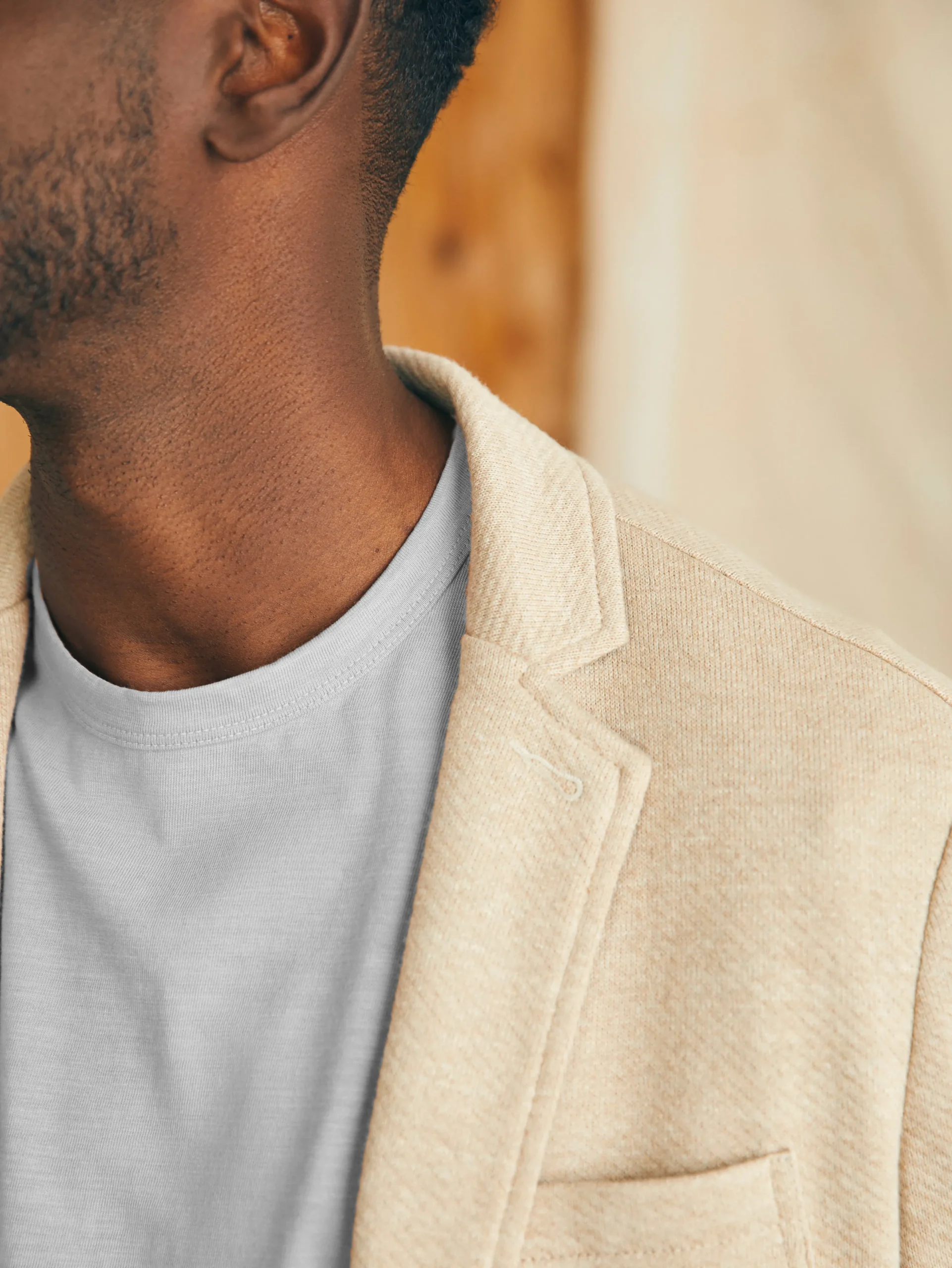 Blazers^Faherty Brand Inlet Knit Blazer (Short) - Khaki Fields Melange