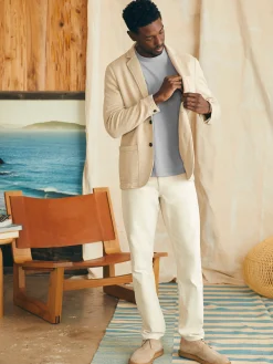 Blazers^Faherty Brand Inlet Knit Blazer (Short) - Khaki Fields Melange