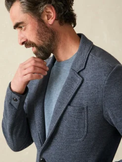 Blazers^Faherty Brand Inlet Knit Blazer (Short) - Deep Navy Melange