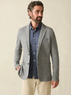 Blazers^Faherty Brand Inlet Knit Blazer (Short) - Medium Grey Melange
