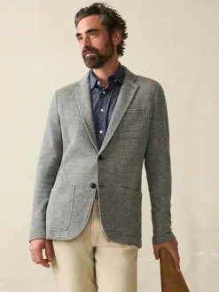 Blazers^Faherty Brand Inlet Knit Blazer (Short) - Medium Grey Melange