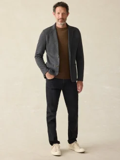 Blazers^Faherty Brand Inlet Knit Blazer (Tall) - Black Sky Melange