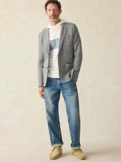 Blazers^Faherty Brand Inlet Knit Blazer (Tall) - Heather Grey