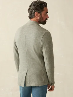Blazers^Faherty Brand Inlet Knit Blazer (Tall) - Olive Brush Melange