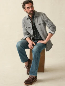 Jackets & Vests^Faherty Brand Inlet Knit CPO - Medium Grey Melange