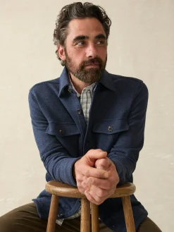 Jackets & Vests^Faherty Brand Inlet Knit CPO - Navy Night Melange