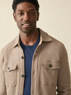 Jackets & Vests^Faherty Brand Inlet Knit CPO - Walnut Melange