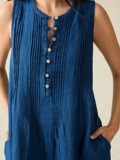 Dresses^Faherty Brand Isha Basketweave Dress - Indigo