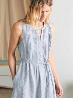 Dresses^Faherty Brand Isha Midi Dress - Blue Mini Stripe