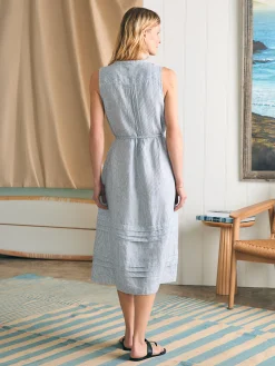 Dresses^Faherty Brand Isha Midi Dress - Blue Mini Stripe