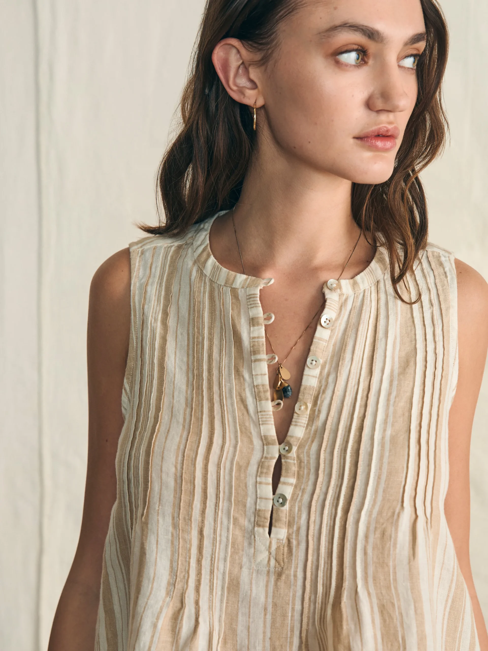 Shirts & Tops^Faherty Brand Isha Top - Natural Bombay Stripe