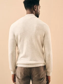 Sweaters^Faherty Brand Jackson Quarter Zip Sweater - Ivory Ice Heather