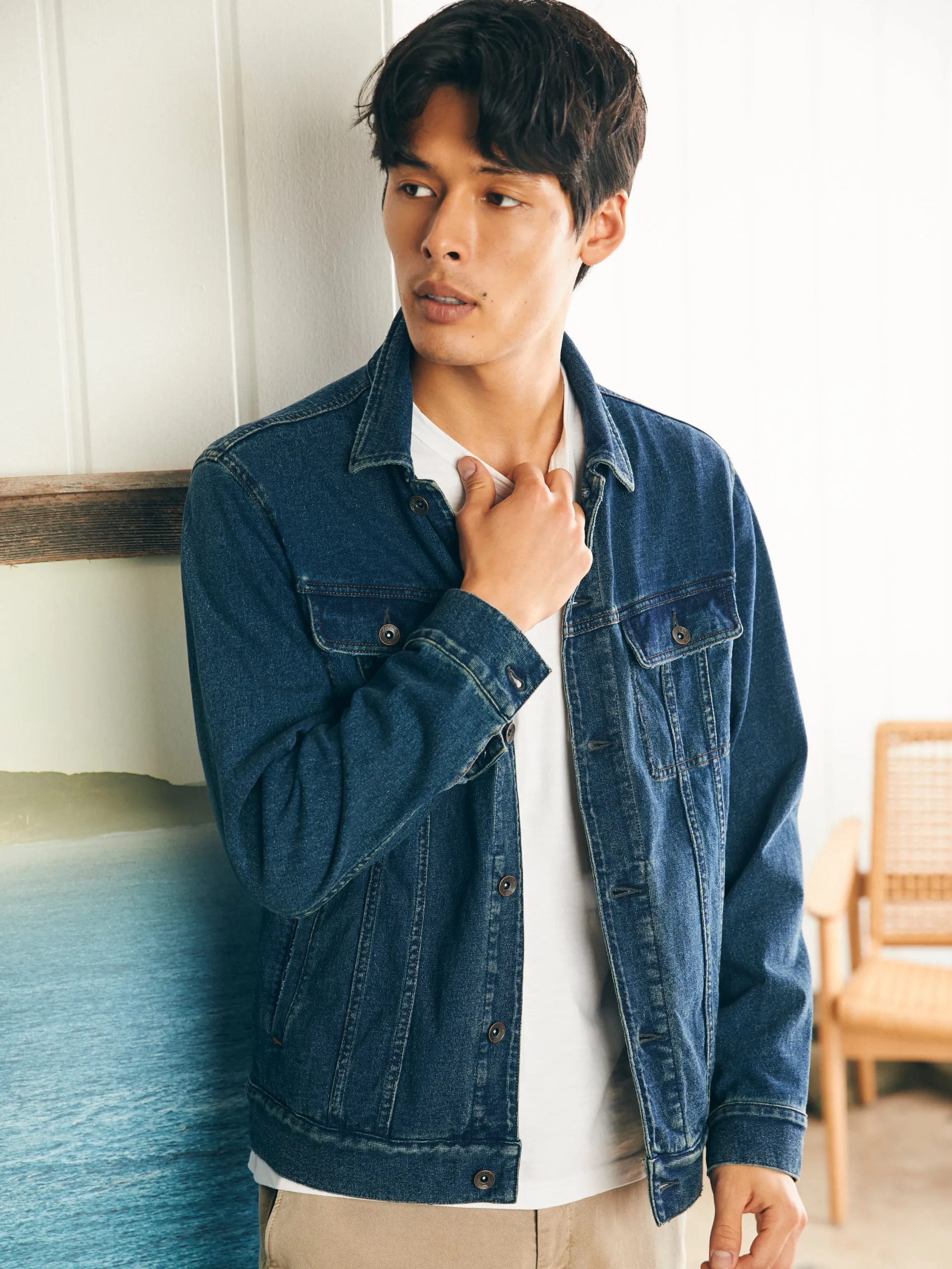Jackets & Vests^Faherty Brand Jersey Trucker Jacket - Rockford Wash