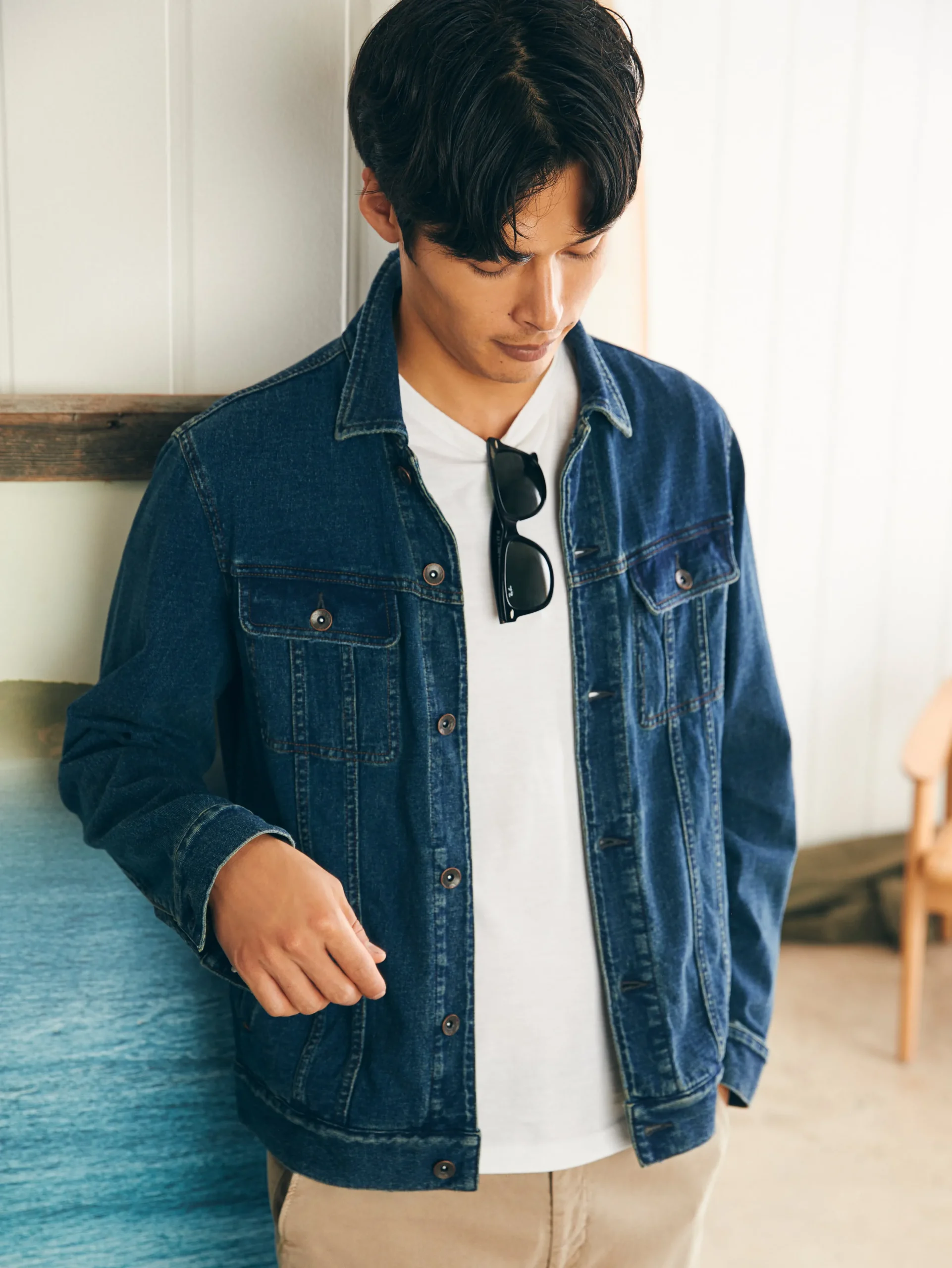 Jackets & Vests^Faherty Brand Jersey Trucker Jacket - Rockford Wash