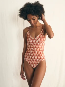 Swim^Faherty Brand Kauai One Piece - Spiced Shibori Print