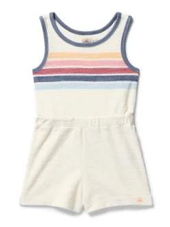 Kids^Faherty Brand Kids Cabana Towel Terry Romper - Seacoast Skyline Stripe
