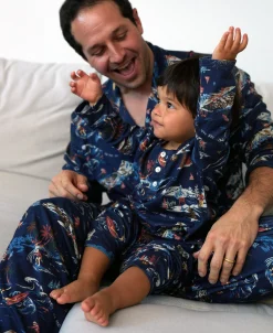 Kids^Faherty Brand Kids Cloud Cotton Pajama Set - Navy Sea To Ski