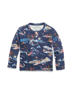 Kids^Faherty Brand Kids Cloud Cotton Pajama Set - Navy Sea To Ski
