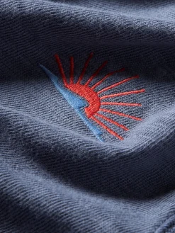 Kids^Faherty Brand Kids Embroidered Slub Hoodie - Blue Nights