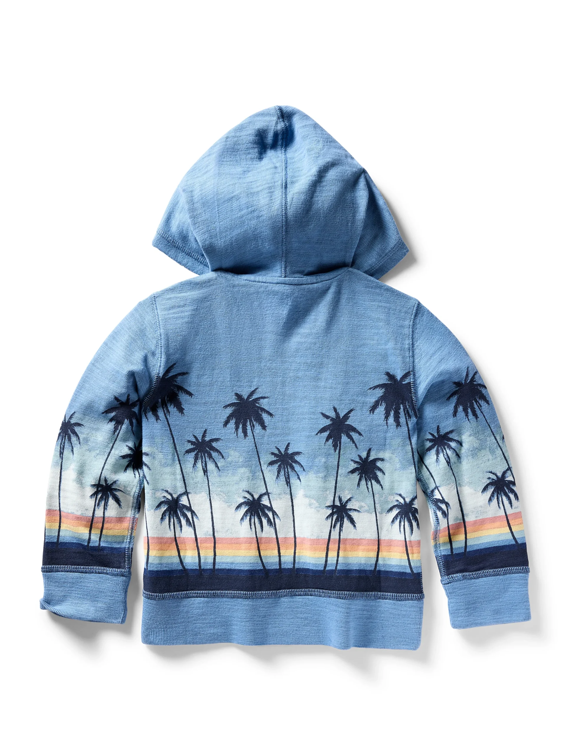 Kids^Faherty Brand Kids Palm Rainbow Zip Hoodie - Palm Rainbow Ombre