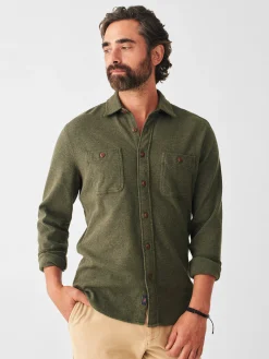 Shirts^Faherty Brand Knit Alpine Shirt - Olive Heather