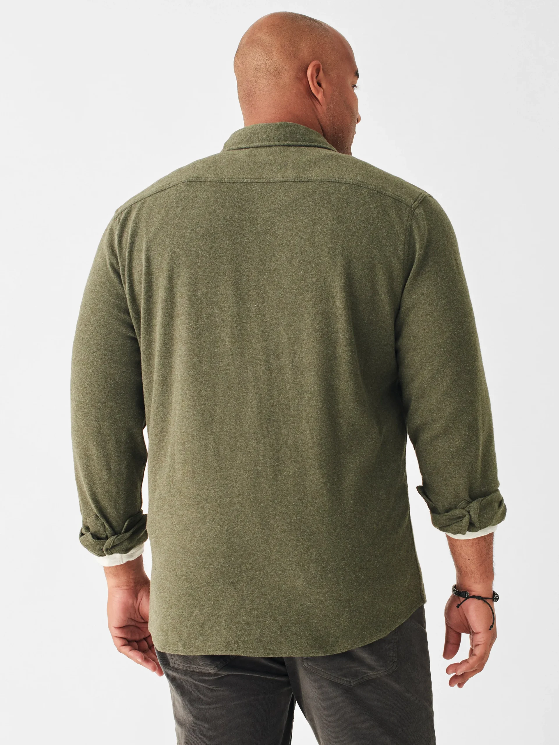 Shirts^Faherty Brand Knit Alpine Shirt - Olive Heather
