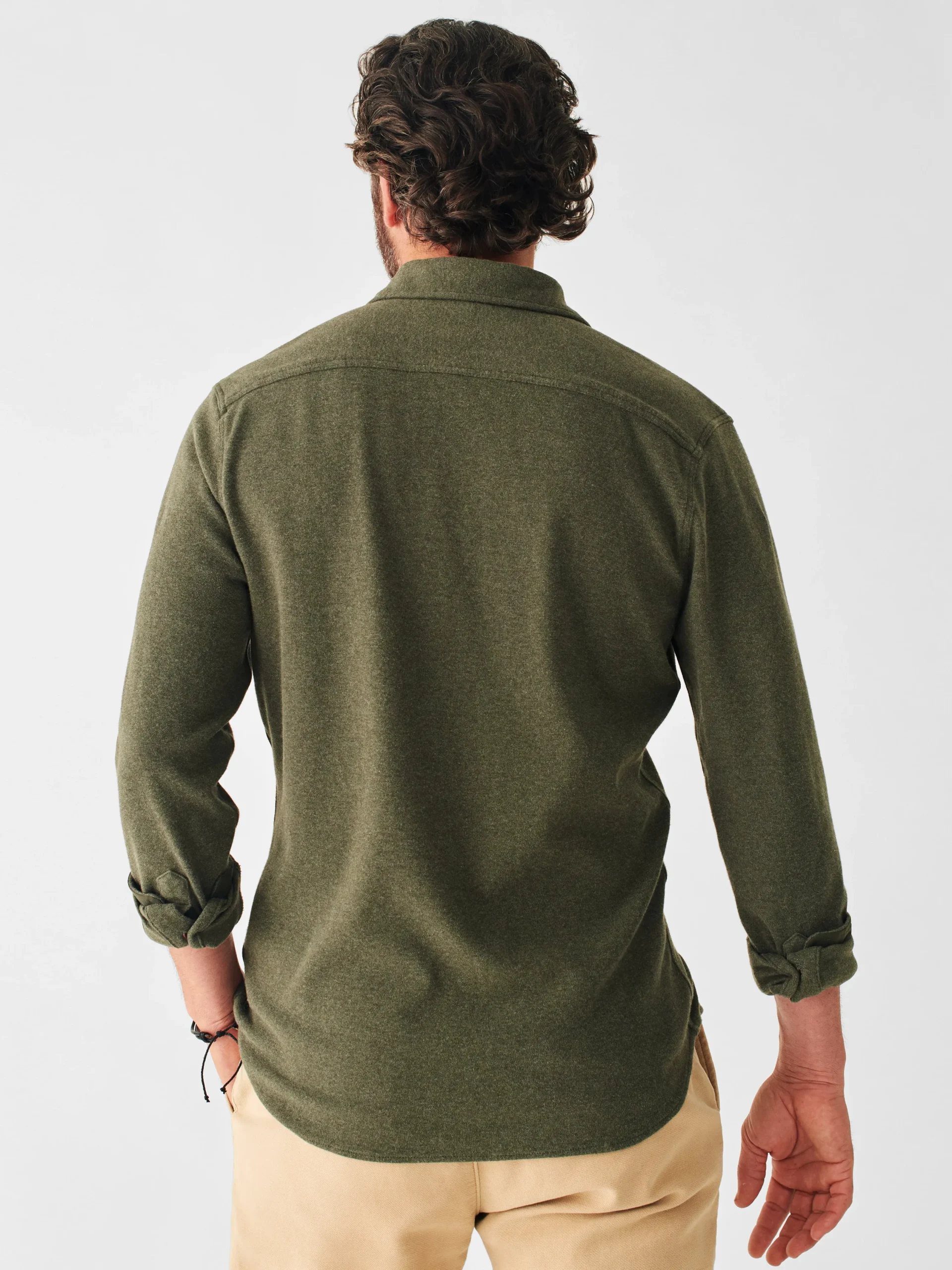 Shirts^Faherty Brand Knit Alpine Shirt - Olive Heather