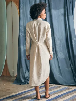 Dresses^Faherty Brand Laguna Linen Midi Dress - Golden Sun Stripe