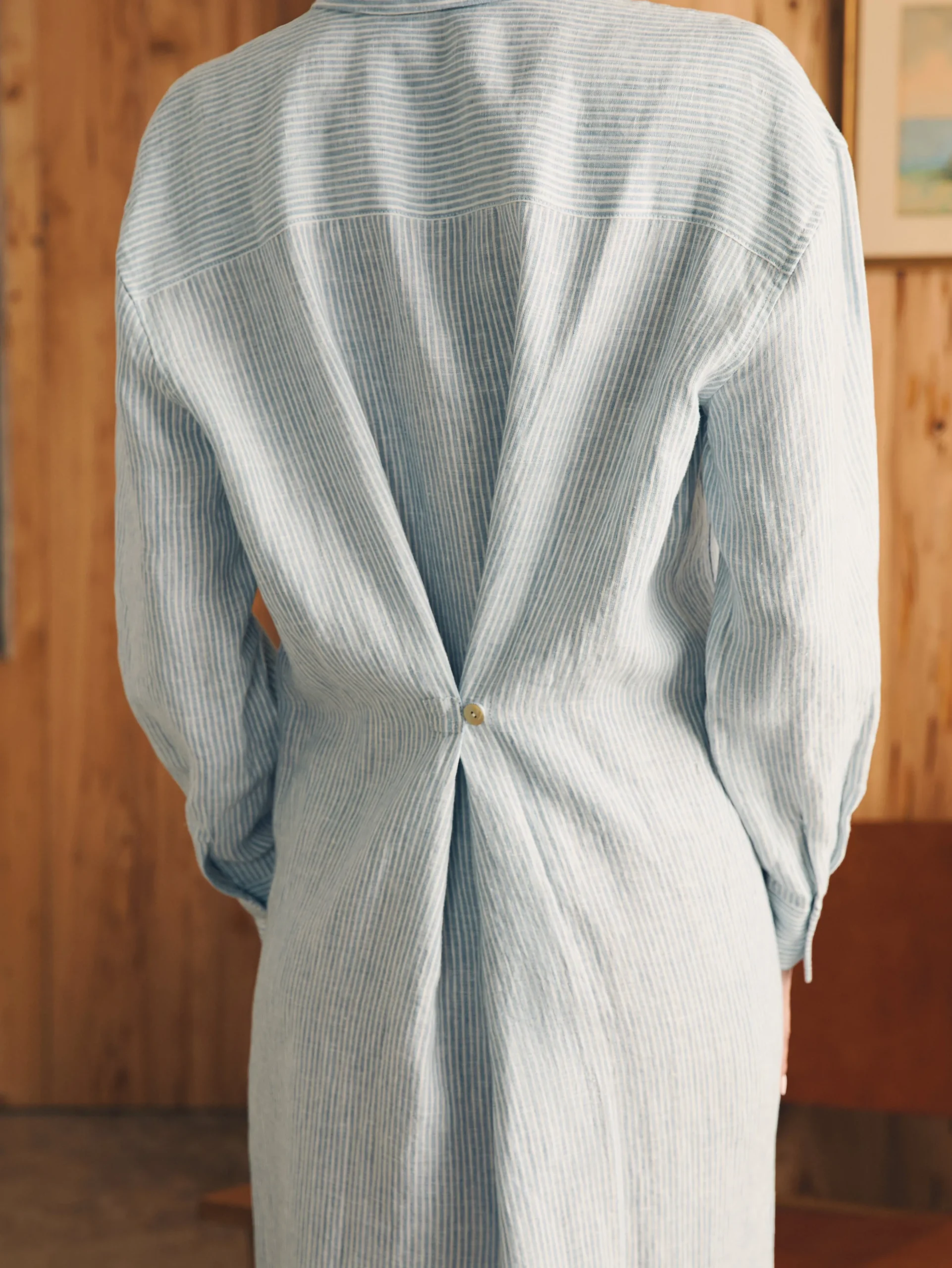Dresses^Faherty Brand Laguna Linen Midi Dress - Ocean View Stripe