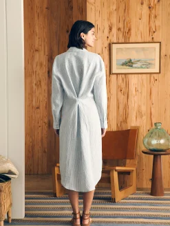 Dresses^Faherty Brand Laguna Linen Midi Dress - Ocean View Stripe